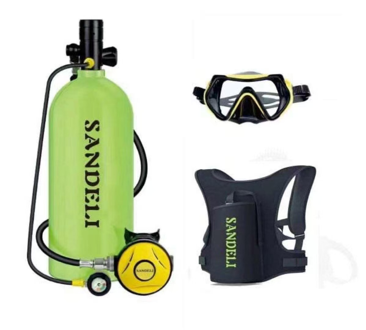 Snorkel Mask Full Face - メーカー製4リットルスキューバタンクレギュレーターとフルフェイスマスク、40～50分間使用可能なダイビング機器