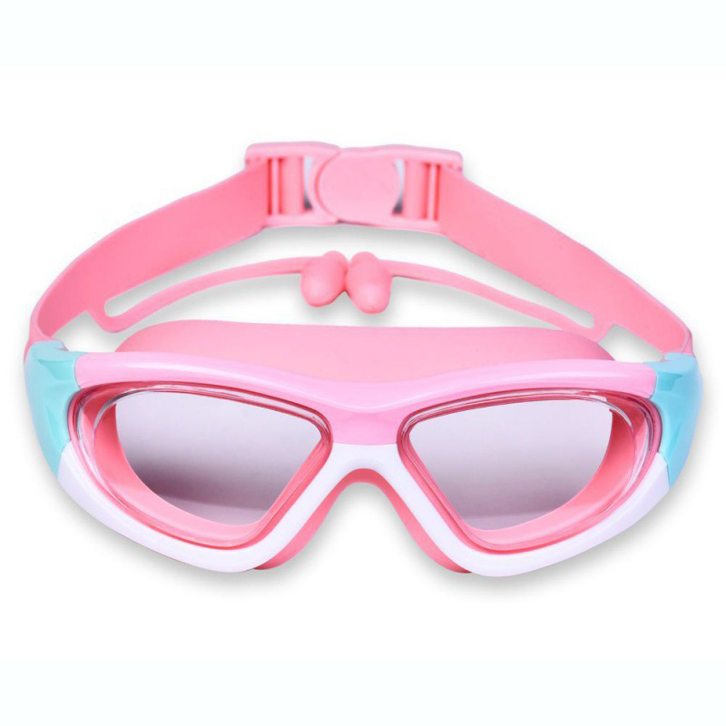 Swim Goggles Anti Fog Uv - 子供水泳ゴーグル子供スイミングプール眼鏡防水防曇大型フレーム水メガネ接続シリコーン耳栓