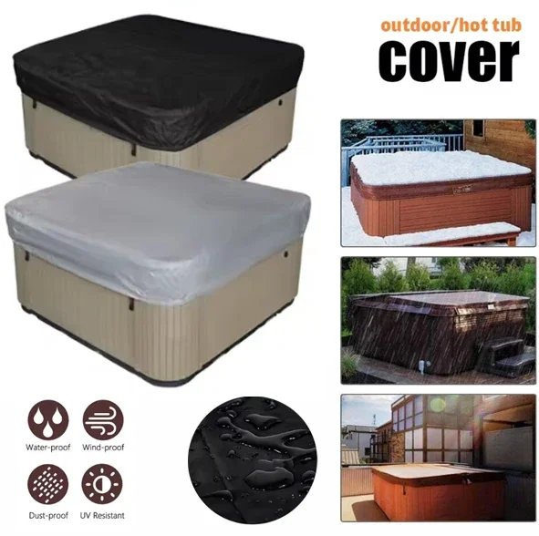Pool Cover Waterproof - スパホットタブダストカバーバスタブスイミングプール防水屋外落ち葉プロテクターカバーガーデン中庭抗紫外線プロテクター