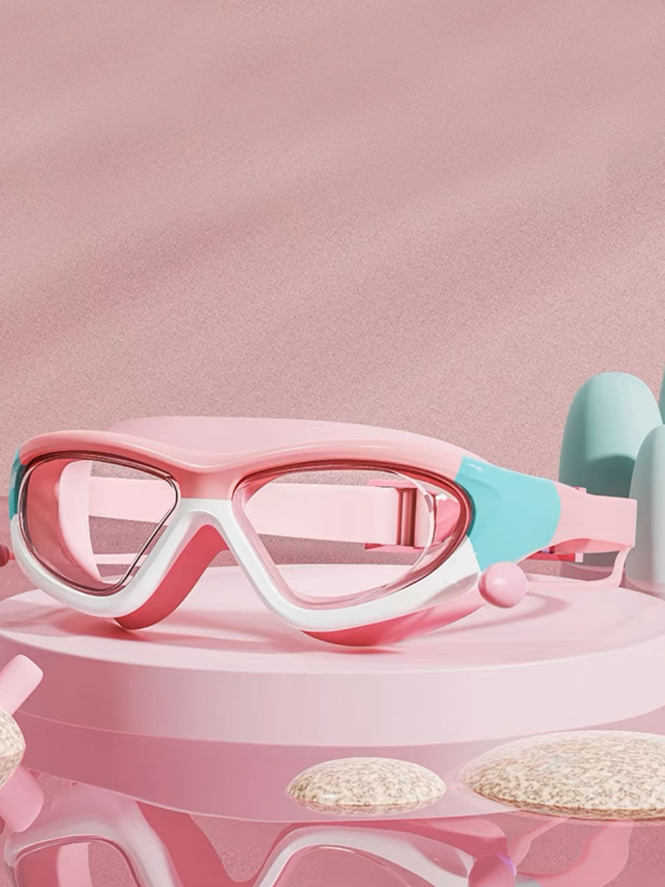 子供用高精細防水防曇水泳大型フレームメガネ、便利なゴーグルシ - Swim Goggles Anti Fog Uv のレビューと価格