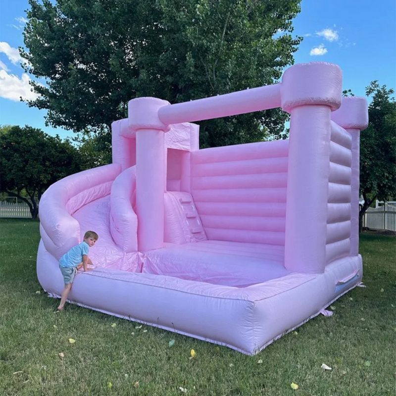 カスタムピンクキャッスルインフレータブルバウンスハウス、ウォ - Water Slide Inflatable のレビューと価格