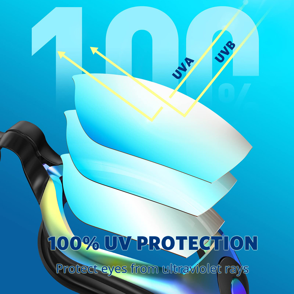 水泳ゴーグルプロフェッショナル防水水泳眼鏡メガネ防曇 100 - Swim Goggles Anti Fog Uv のレビューと価格