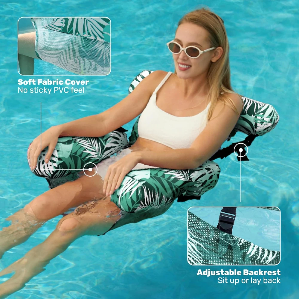 インフレータブルプールフロートチェア、大人用折りたたみ式フロ - Pool Lounger Inflatable のレビューと価格