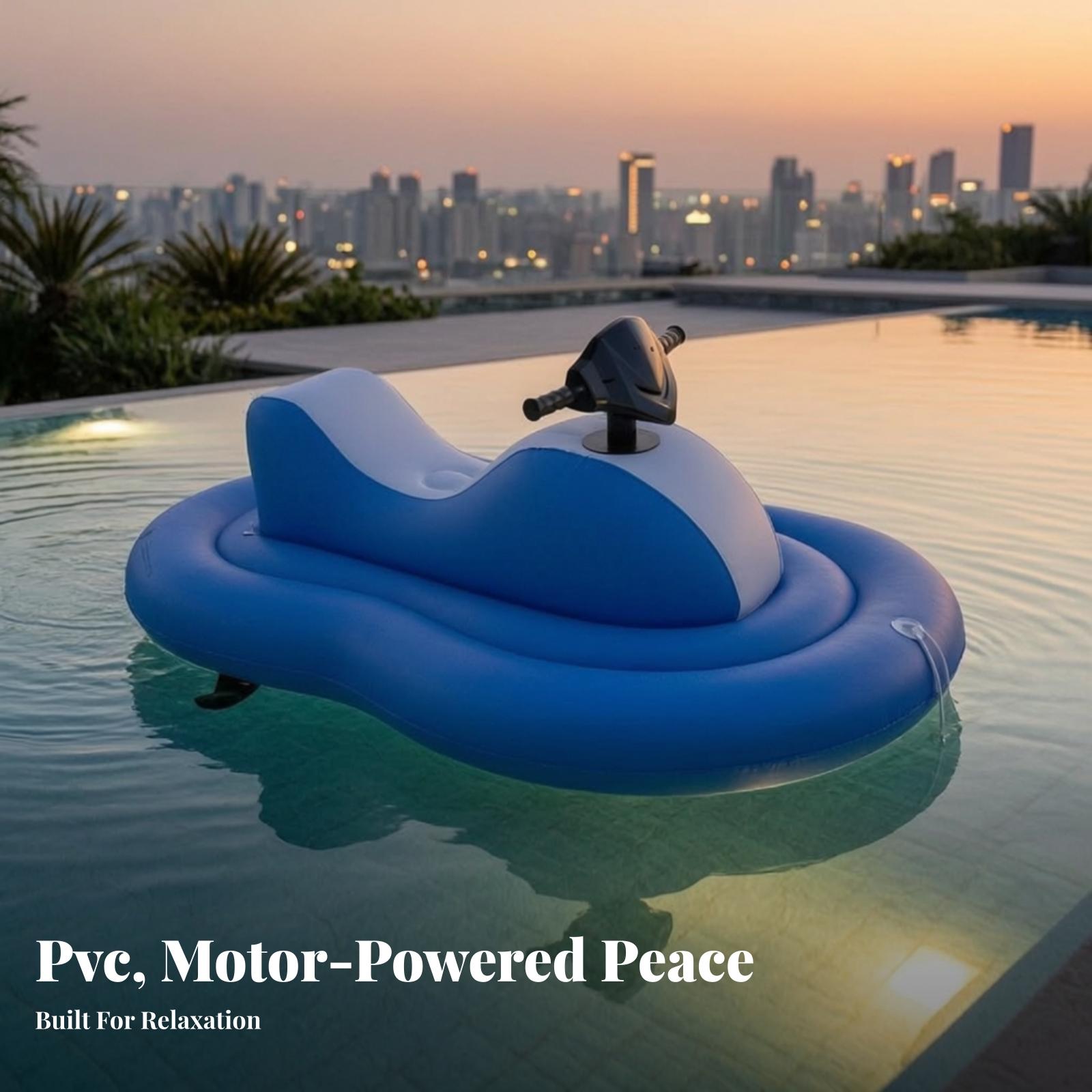 青色のPVC製インフレータブルウォーターラウンジャー、電動フ - Pool Lounger Inflatable のレビューと価格