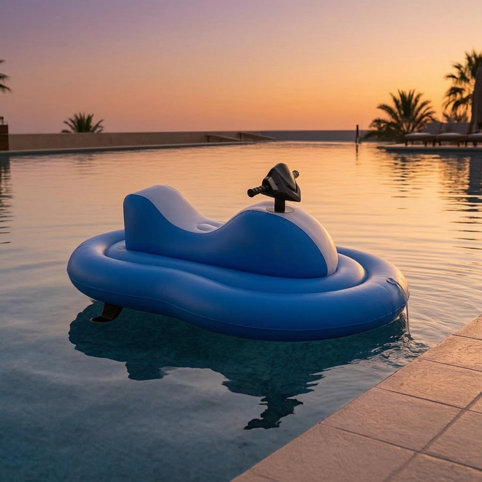 青色のPVC製インフレータブルウォーターラウンジャー、電動フ - Pool Lounger Inflatable のレビューと価格