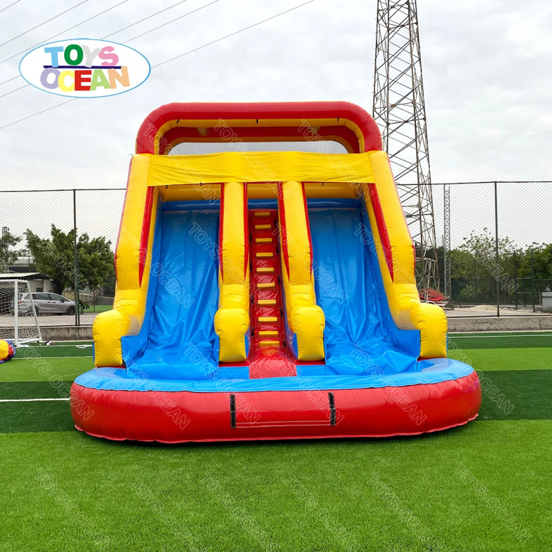 赤黄青トリプルレーンインフレータブルウォータースライド |  - Water Slide Inflatable のレビューと価格